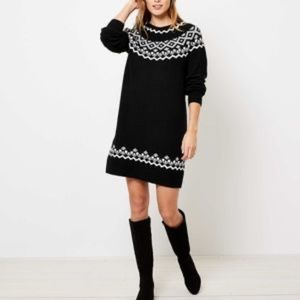 Loft black Fair Isle Sweater, size S, NWT